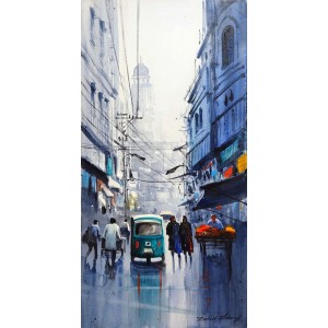 Zahid Ashraf, 12 x 24 inch, Acrylic on Canvas, Cityscape Painting, AC-ZHA-138